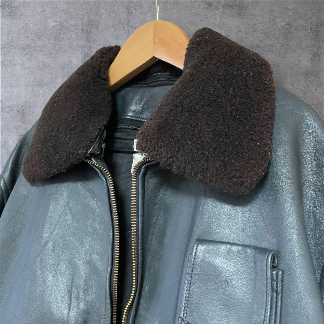 フランス空軍 pilot Leather Jacket ECLAIR zip