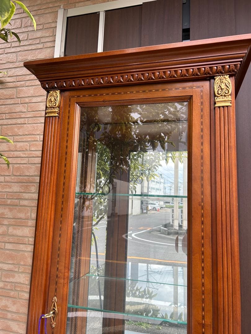 アンティーク　ヴィンテージ　ガラスキャビネット　ディスプレイ　食器棚