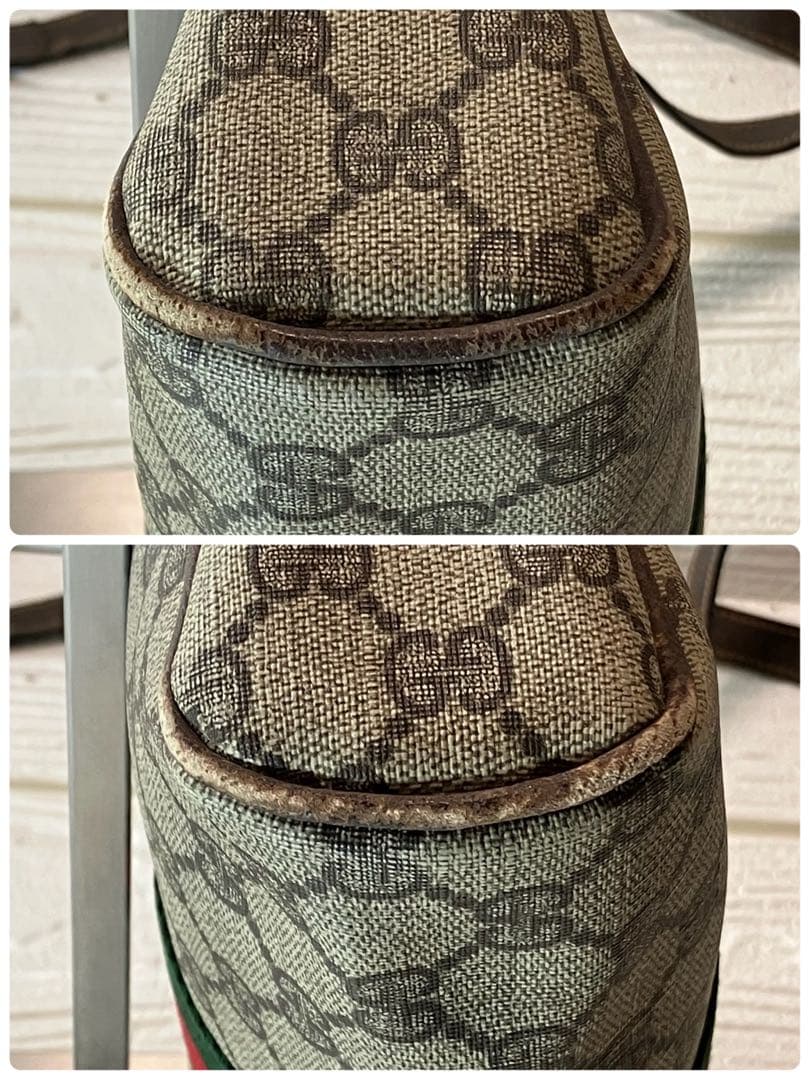 【訳あり】 GUCCIグッチ GG柄ショルダーバッグ ブラウン