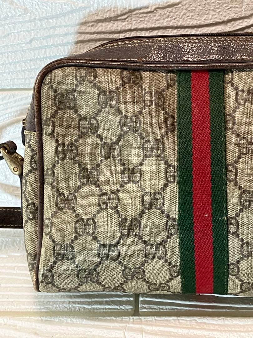 【訳あり】 GUCCIグッチ GG柄ショルダーバッグ ブラウン