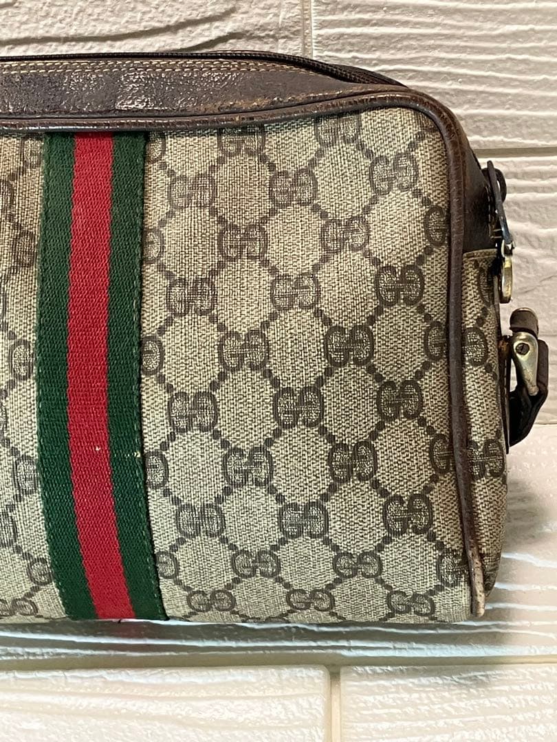 【訳あり】 GUCCIグッチ GG柄ショルダーバッグ ブラウン