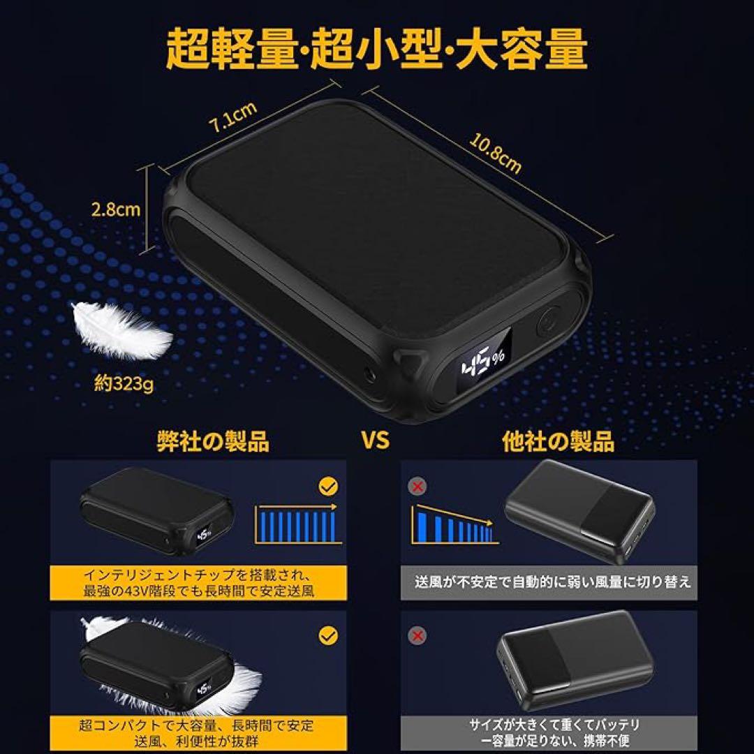 空調作業服 ファンバッテリーセット 43V超高出力 30000mAh 大容量 ❗️