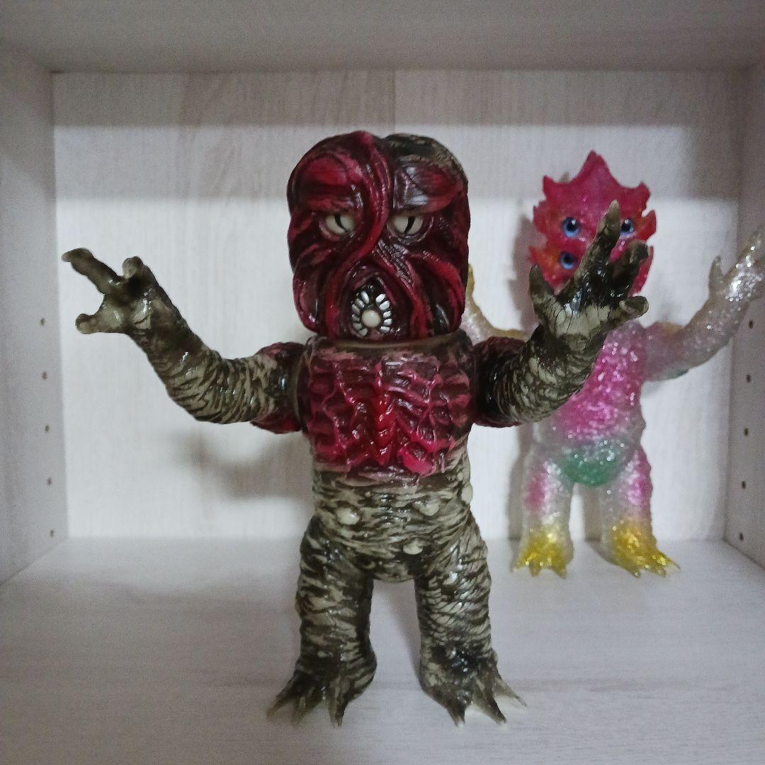 蓄光　ギガラメ　スカルヘッドバット　2体セット　ソフビ