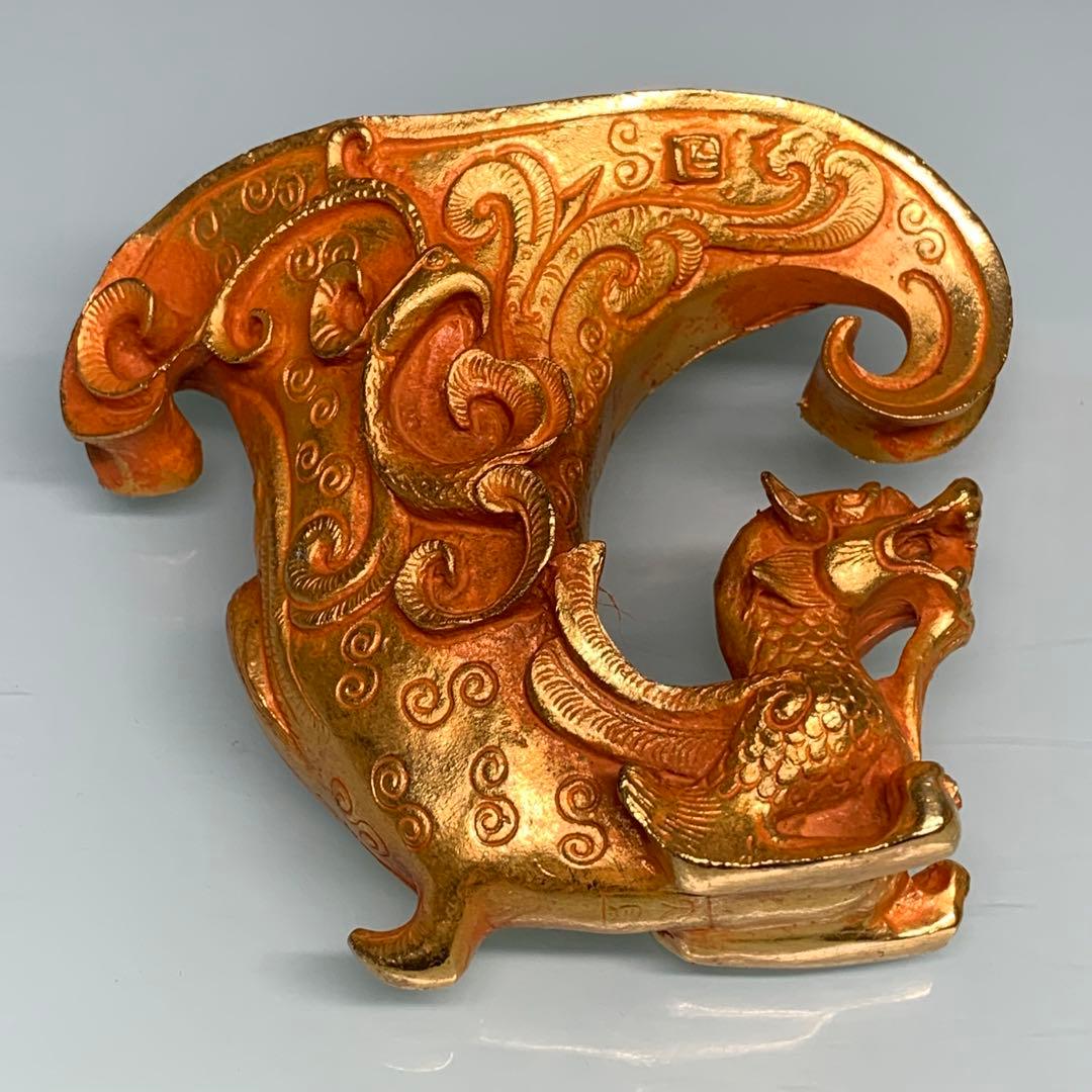 古代清代　文房具　古い金酒盃　置物時代物 中国古玩　縁起物 運勢UP インテリア