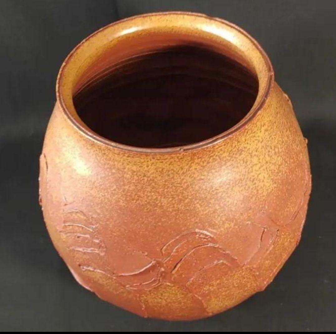 【未使用美品】 皿谷実作 熊野焼 花瓶 大型 栞付 作家物 美術工芸 伝統工芸