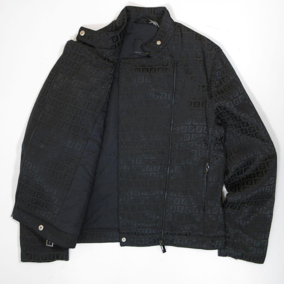新品! FENDI フェンディ ズッカ柄 パディングライダースジャケット 42