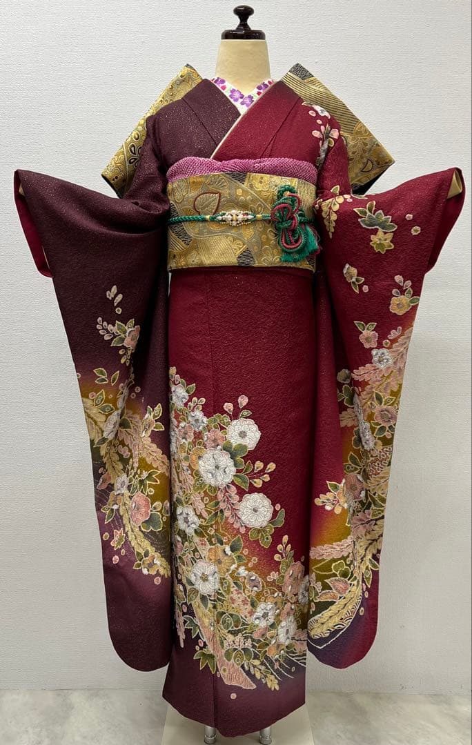振り袖　フルセット　別誂長襦袢　辻ヶ花　金彩加工　金通し　全通袋帯　694