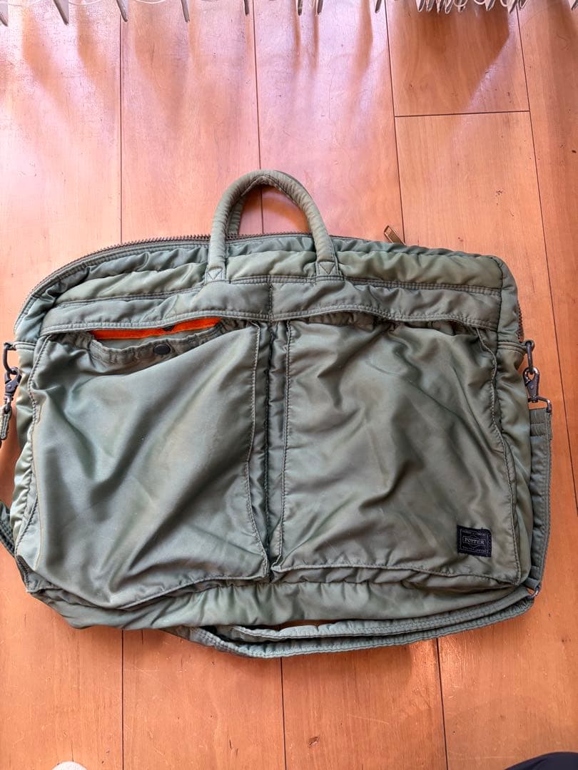 ポーター タンカー セージグリーン 2way ブリーフケース 大きめ