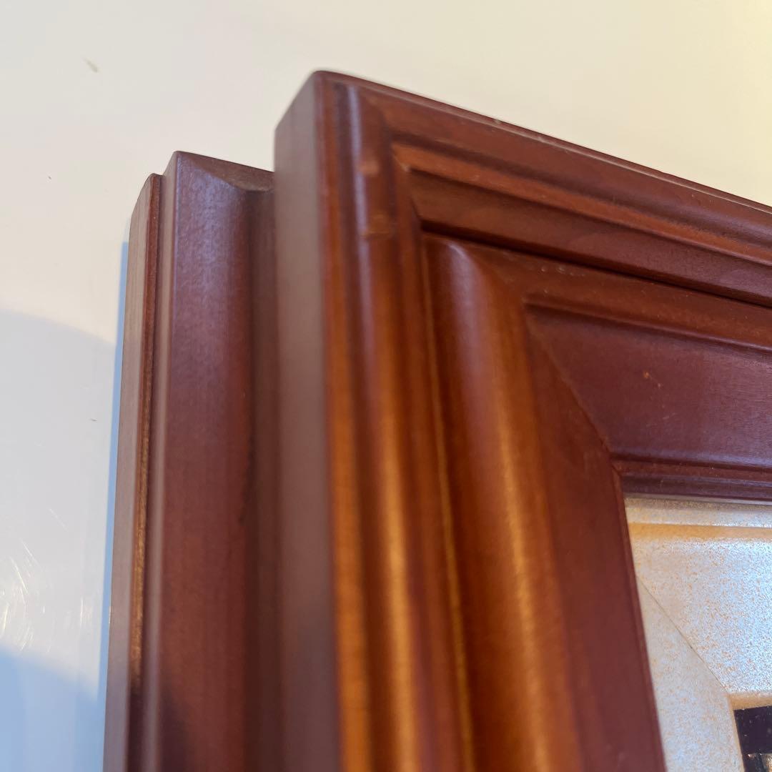 港の風景 油彩画フレーム付