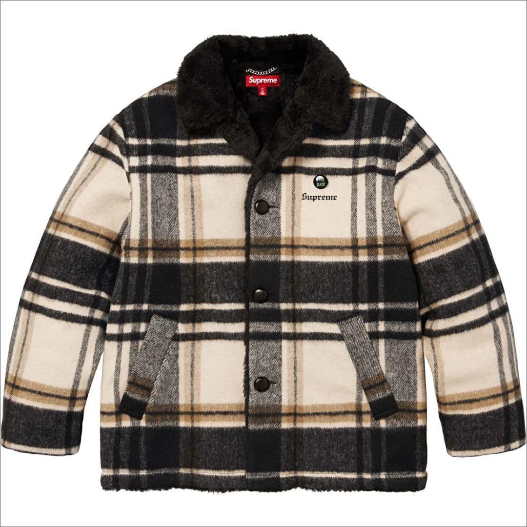 か*ず様 Sサイズ Supreme Plaid Car Coat Cream