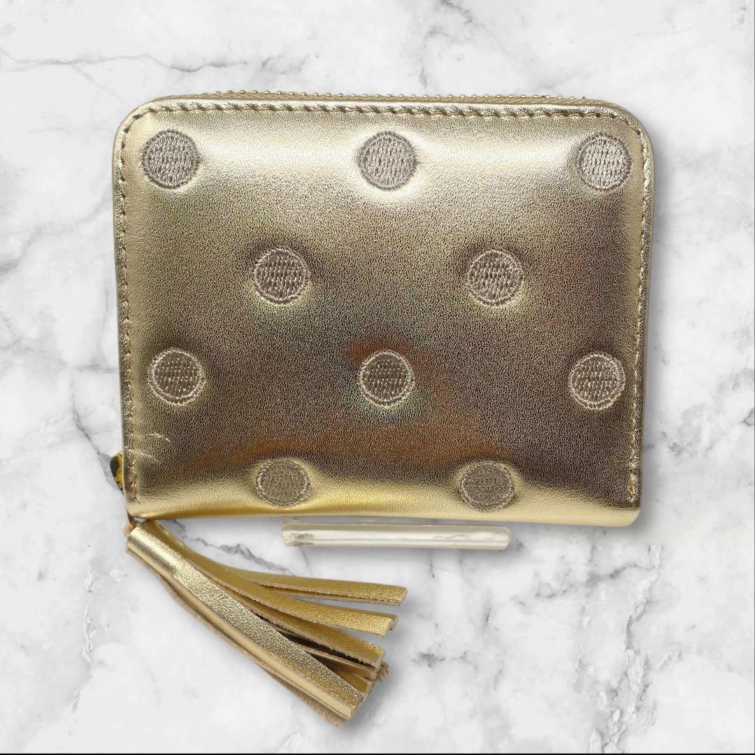 未使用 perche × ear ペルケ ドット ジャバラ折り財布 ゴールド