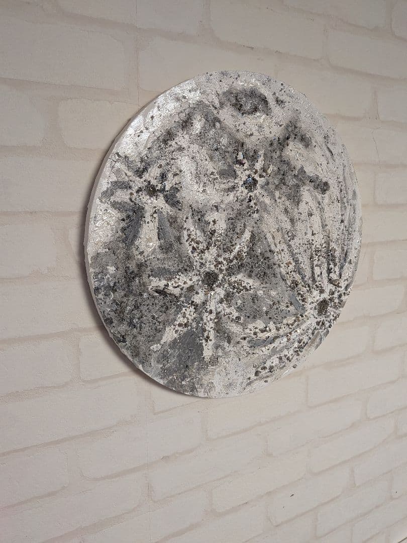 アクリル・ガッシュ 抽象アート 円形 40cm