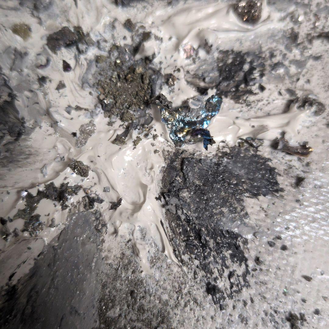 アクリル・ガッシュ 抽象アート 円形 40cm