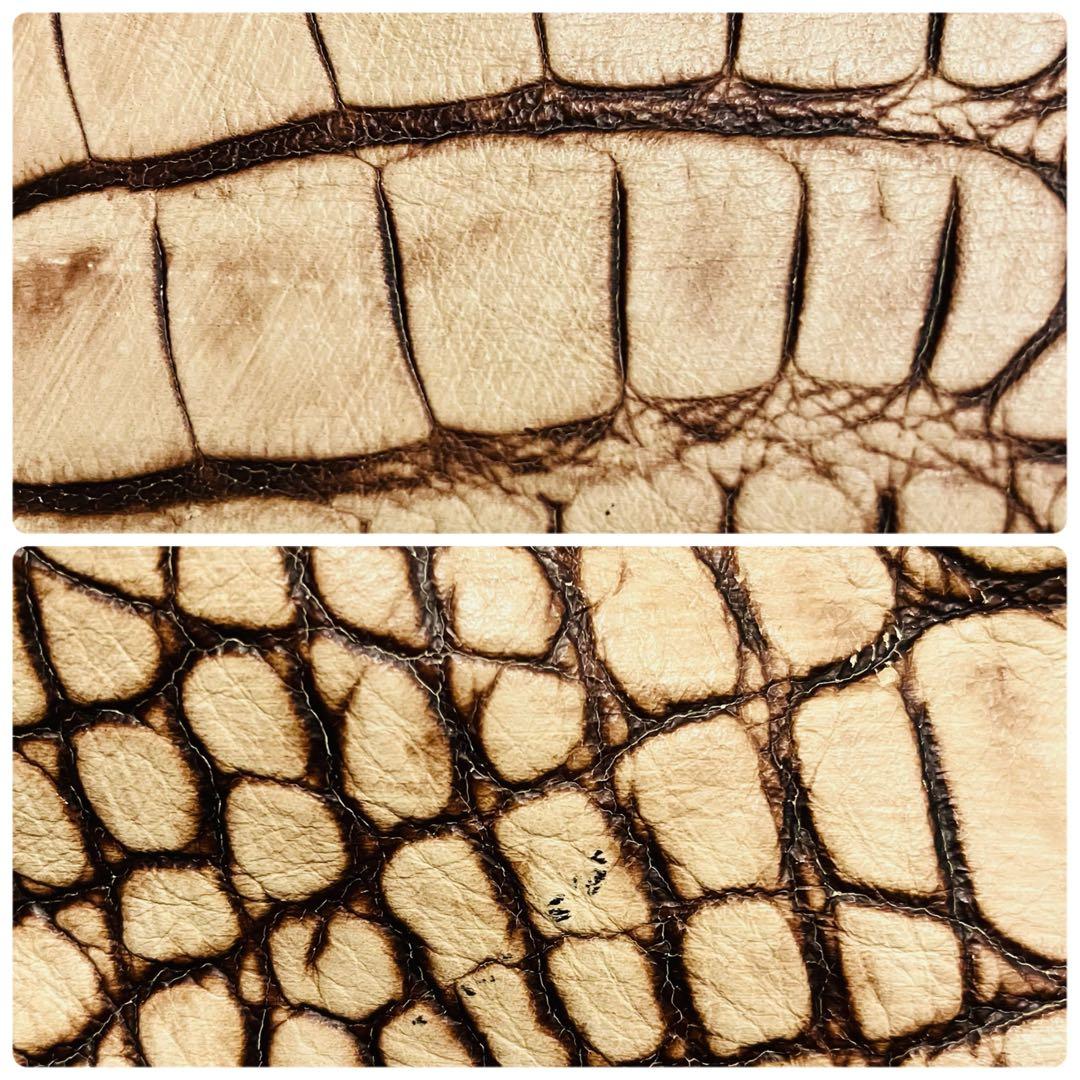 美品✨イタリア製 本革クロコ型押し 肩掛けトートバッグ ショルダーバッグ A4可