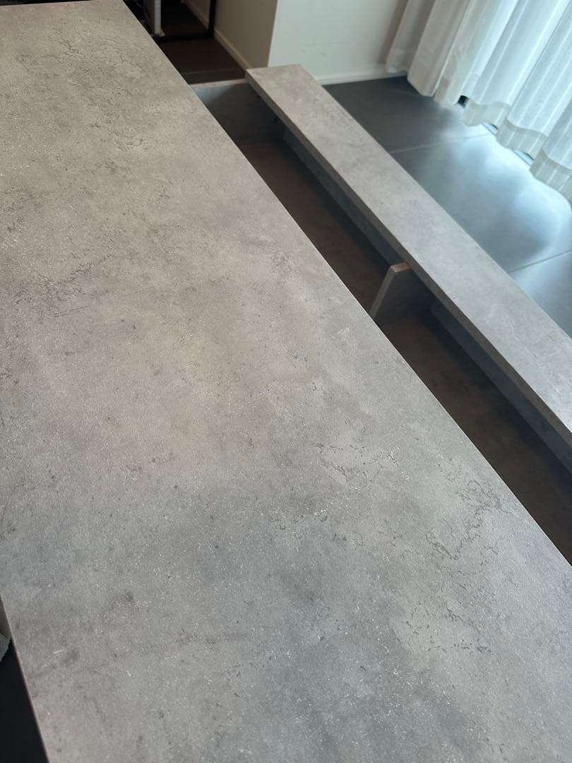 リ*サ様 【美品】昇降式テーブル/ストーングレー