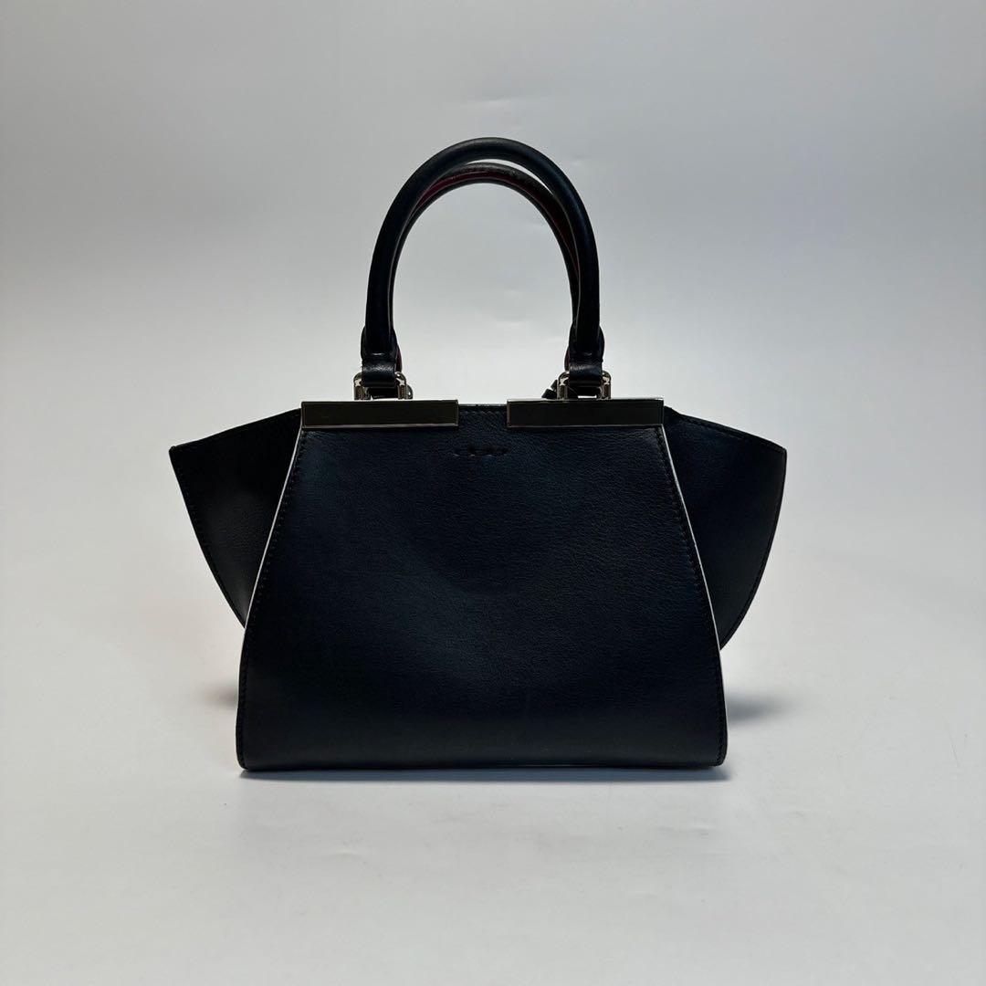 k18【極美品】保存袋付　フェンディプチトロワジュール 黒　2wayショルダー.