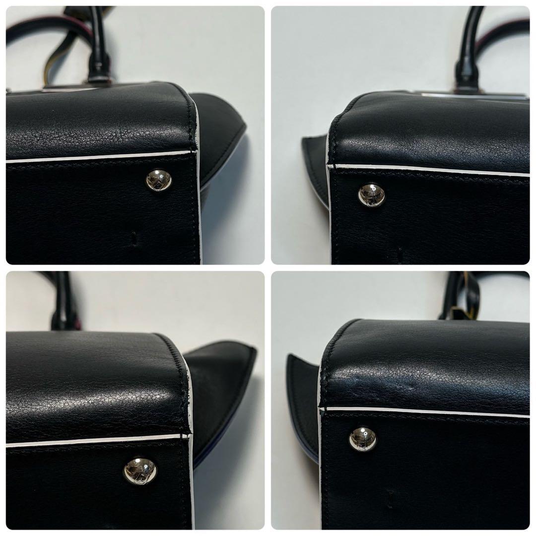 k18【極美品】保存袋付　フェンディプチトロワジュール 黒　2wayショルダー.
