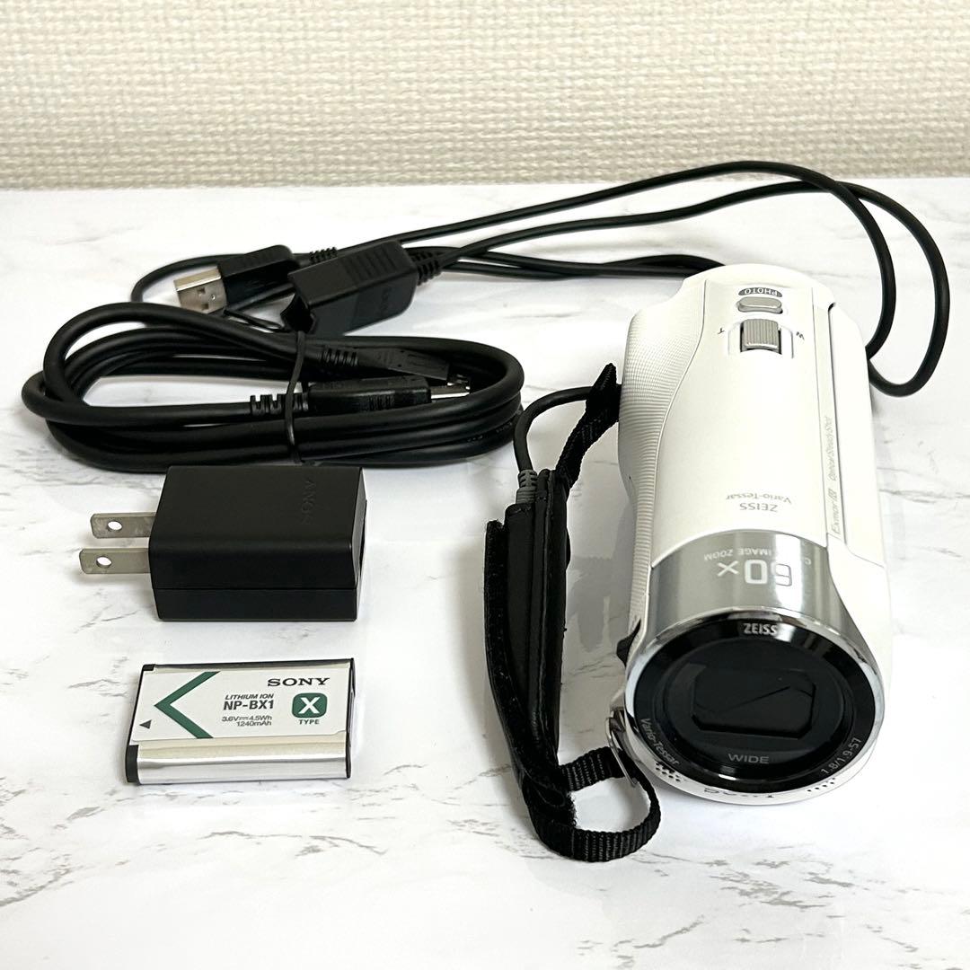 【ほぼ未使用】 SONY HDR-CX470 ビデオカメラ 本体 ホワイト
