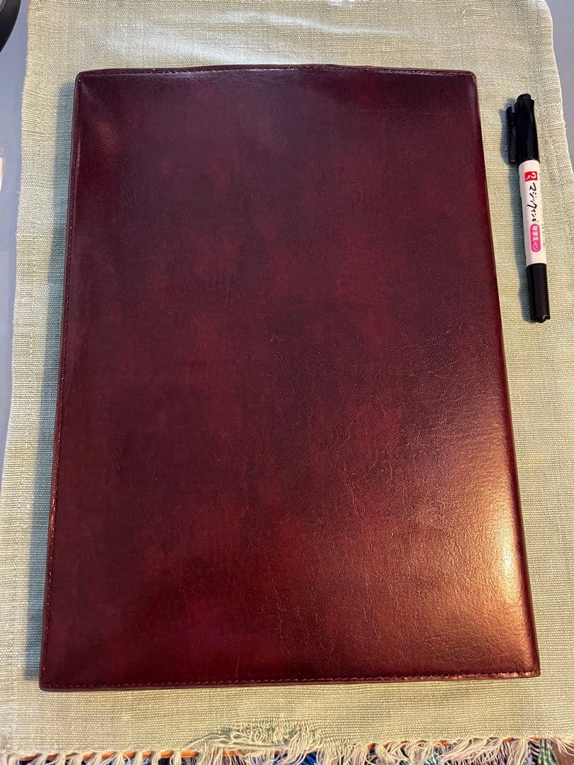 新品　メモパッド　本革　牛革　茶　A4サイズ