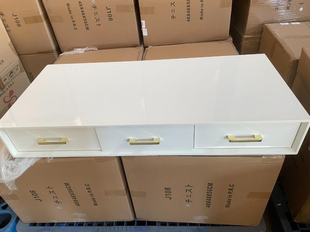 ホワイトドレッサー デスクのみ 訳あり品　写真をご確認 J206-02