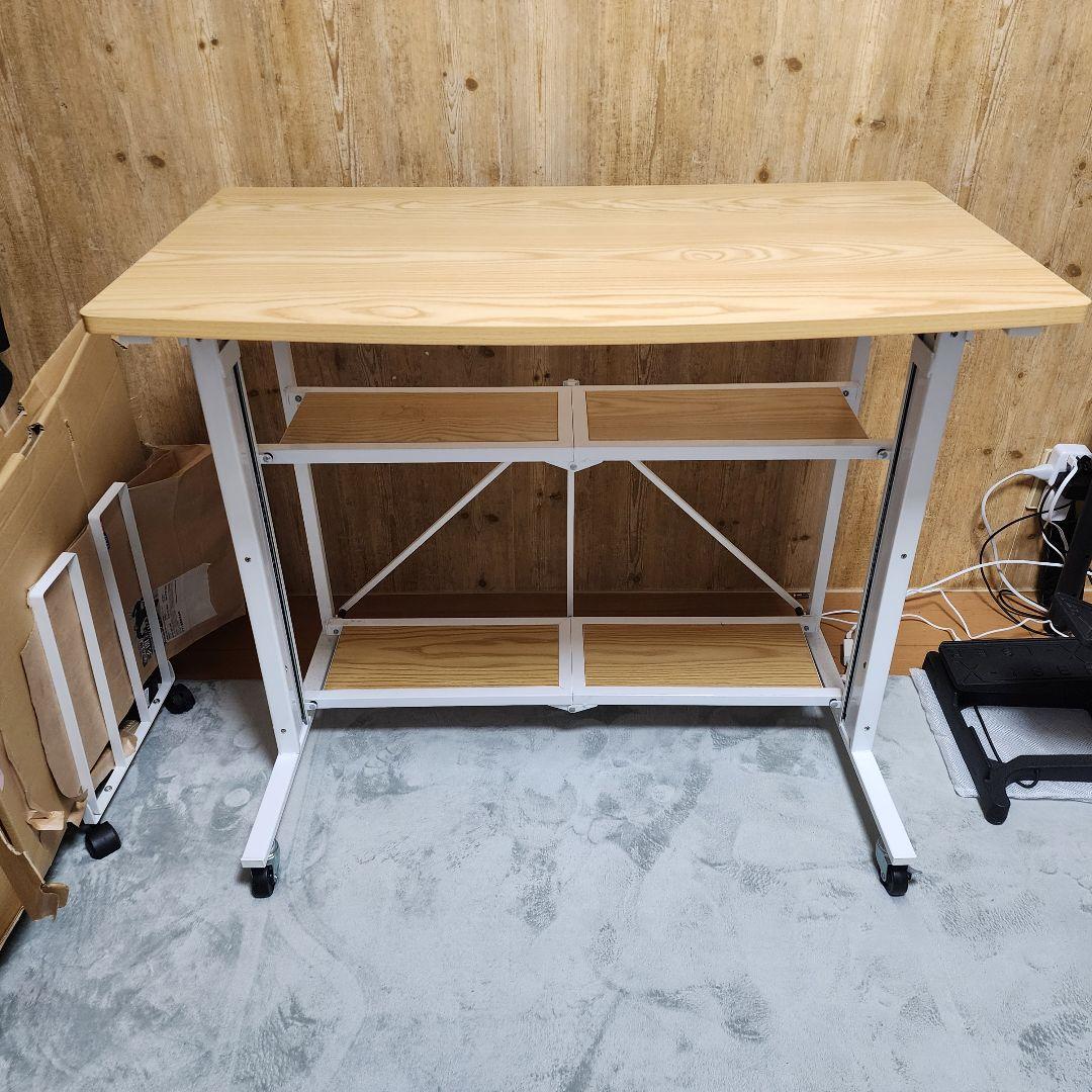 E-WIN スタンディングデスク 木目 幅91.5cm×奥行51㎝