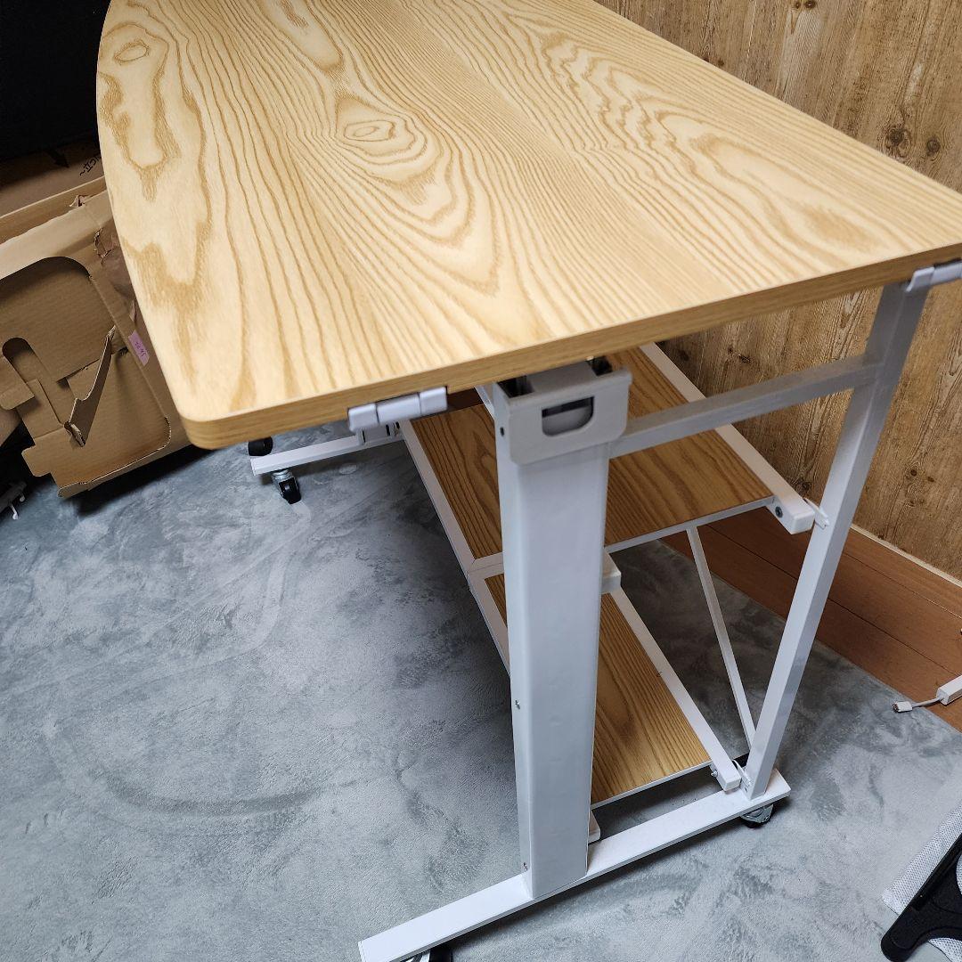 E-WIN スタンディングデスク 木目 幅91.5cm×奥行51㎝