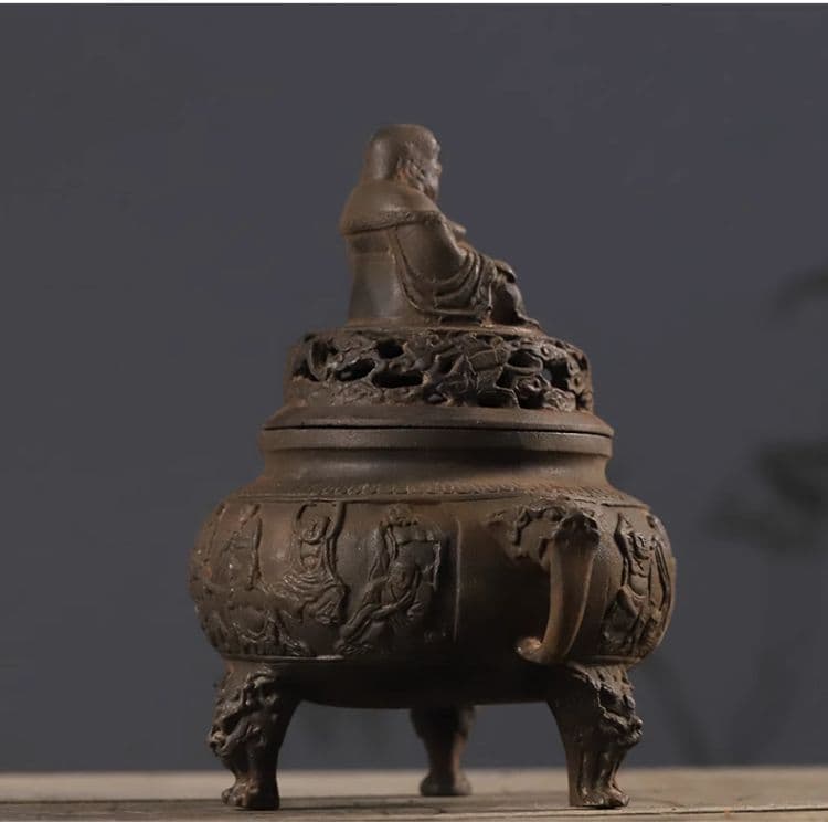 鉄器 十八羅漢香炉 祠に 奉ります 鉄香炉 工芸品美術品 置物