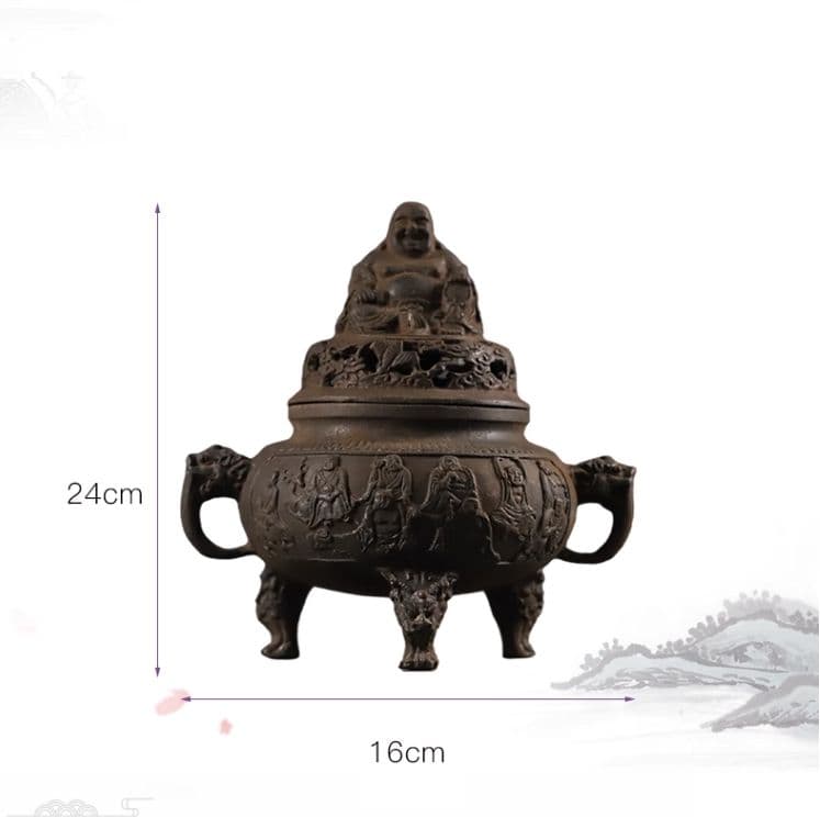 鉄器 十八羅漢香炉 祠に 奉ります 鉄香炉 工芸品美術品 置物