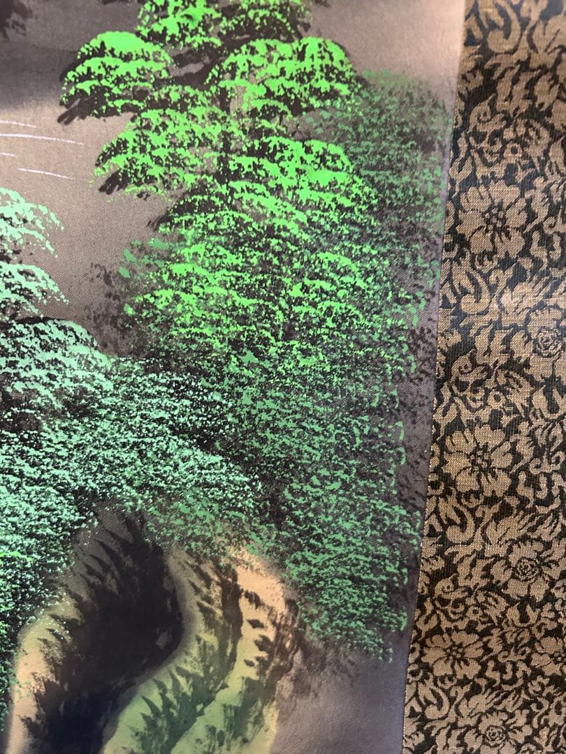 水墨画 山水画 竹ノ風景画 掛け軸 壁掛け飾り