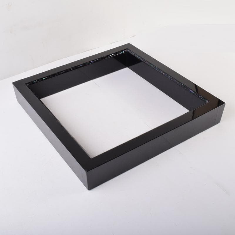 茶道具　塗師　道場宗廣作　青貝松葉蒔絵　炉縁　共箱　C　7052A