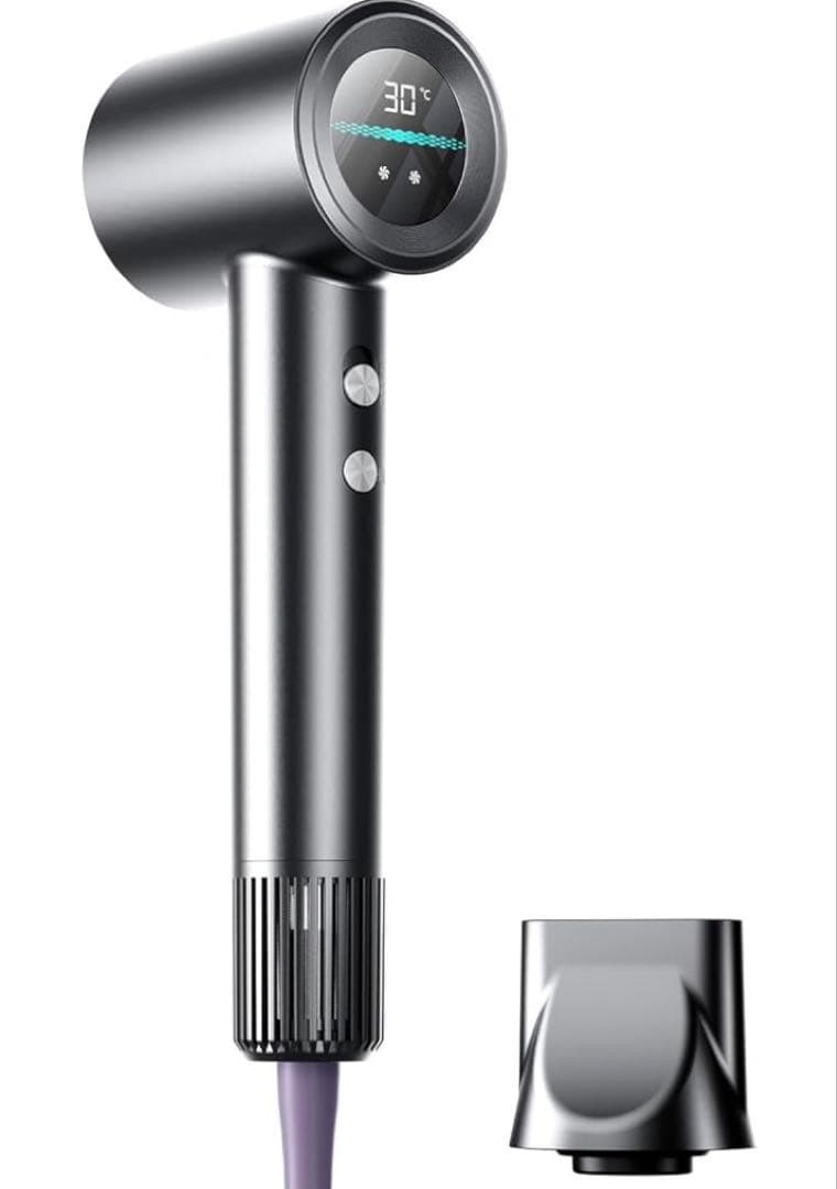 ドライヤー【15s速乾 温度&風速表示 大風量1300W】ナノケア コンパクト