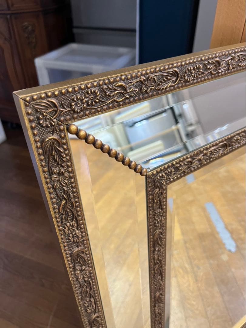 高級家具 大型ミラー 鏡 輸入 家具 ヴィンテージ加工 アンティーク ミラー