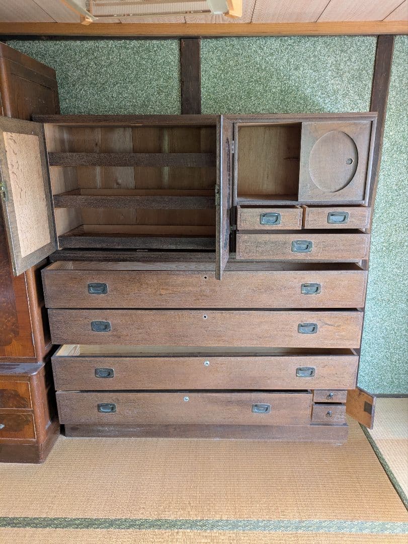 昭和?レトロ　木製和風タンス 引き出し付き