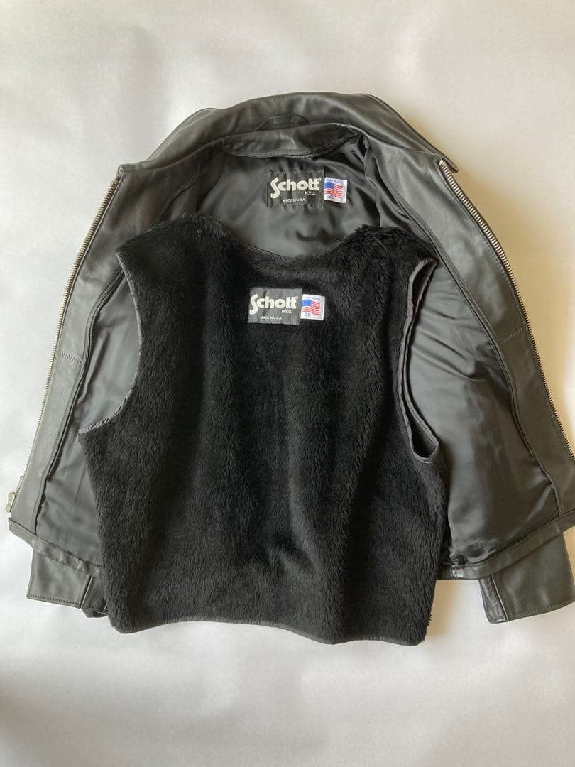 dogdog Schott 643 38 美品シングルライダースジャケット