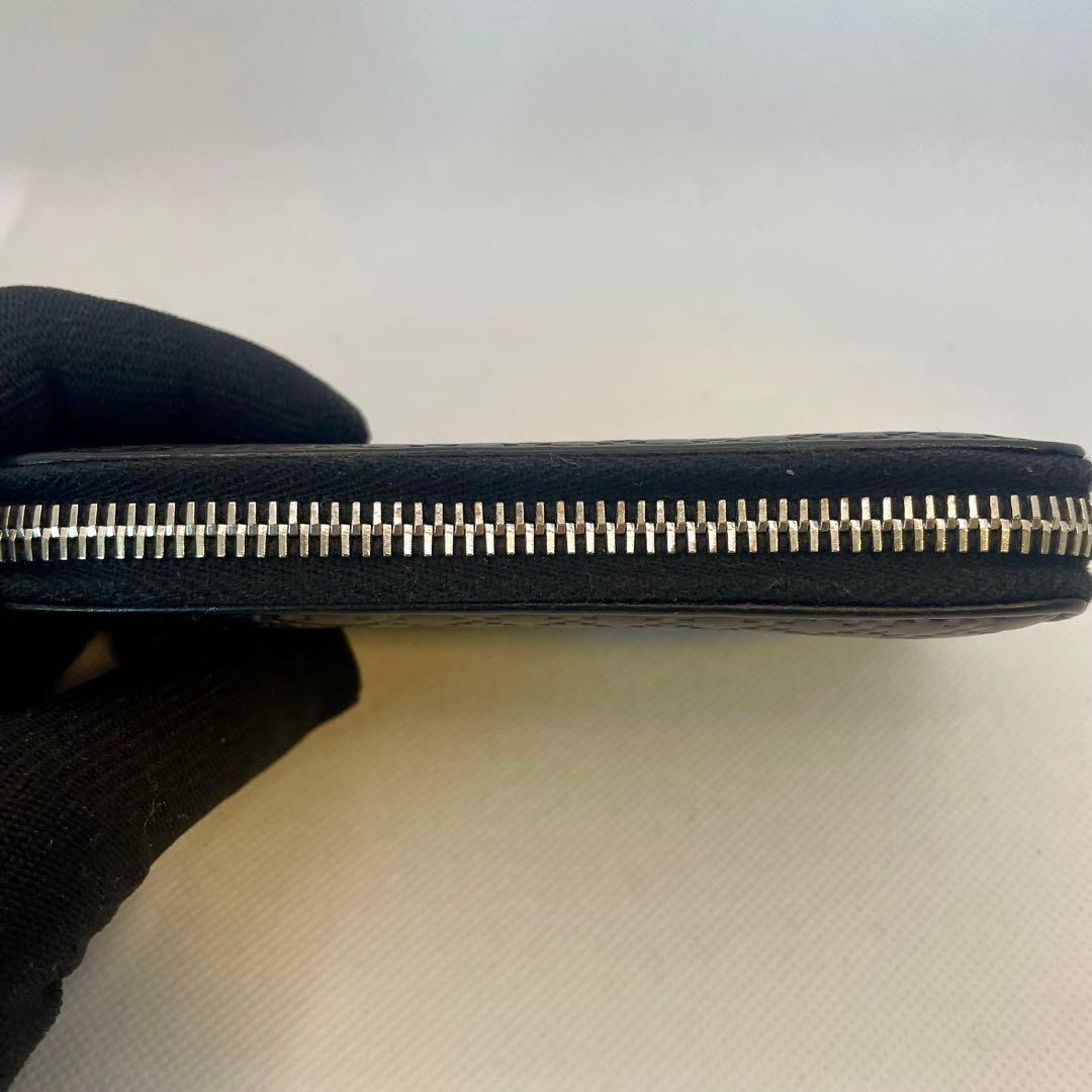 GUCCI 財布 黒 レザー ディアマンテ ケース コンパクトウォレット