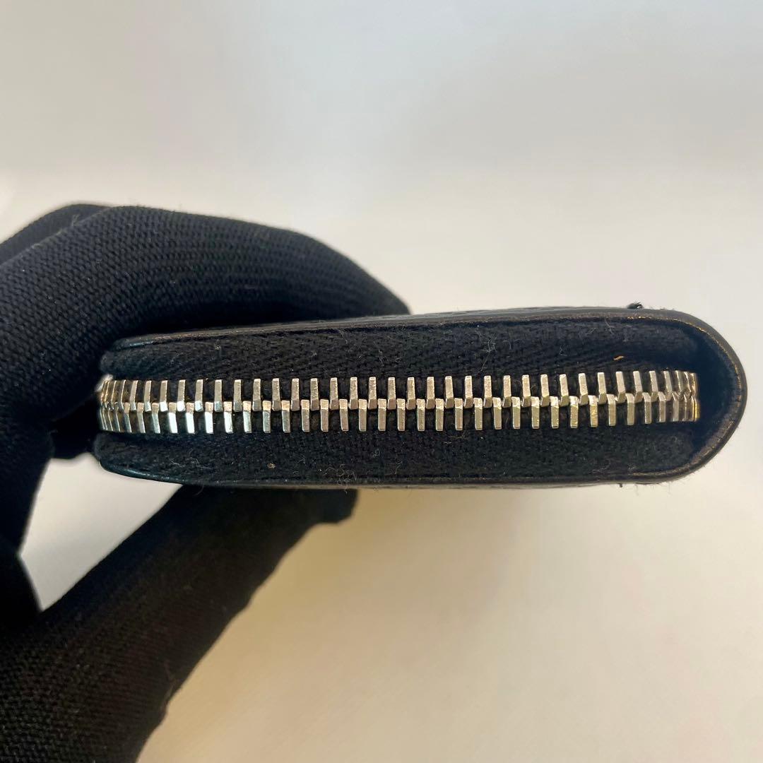 GUCCI 財布 黒 レザー ディアマンテ ケース コンパクトウォレット