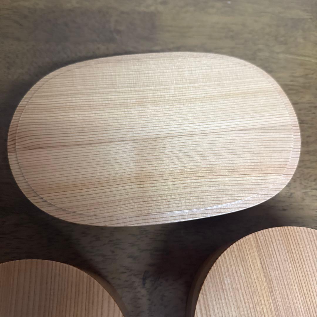 秋田　曲げわっぱ　未使用　弁当箱 朱塗　2段重ね