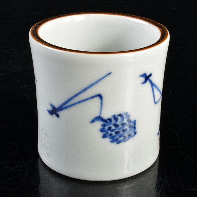 茶道具　真葛焼　宮川香斎作　染付　松葉文　蓋置　共箱　V　4582