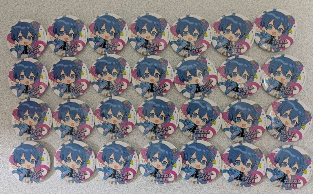 アンプタックカラーズ　ちぐさくん　缶バッチ　虹Verデフォ　28個