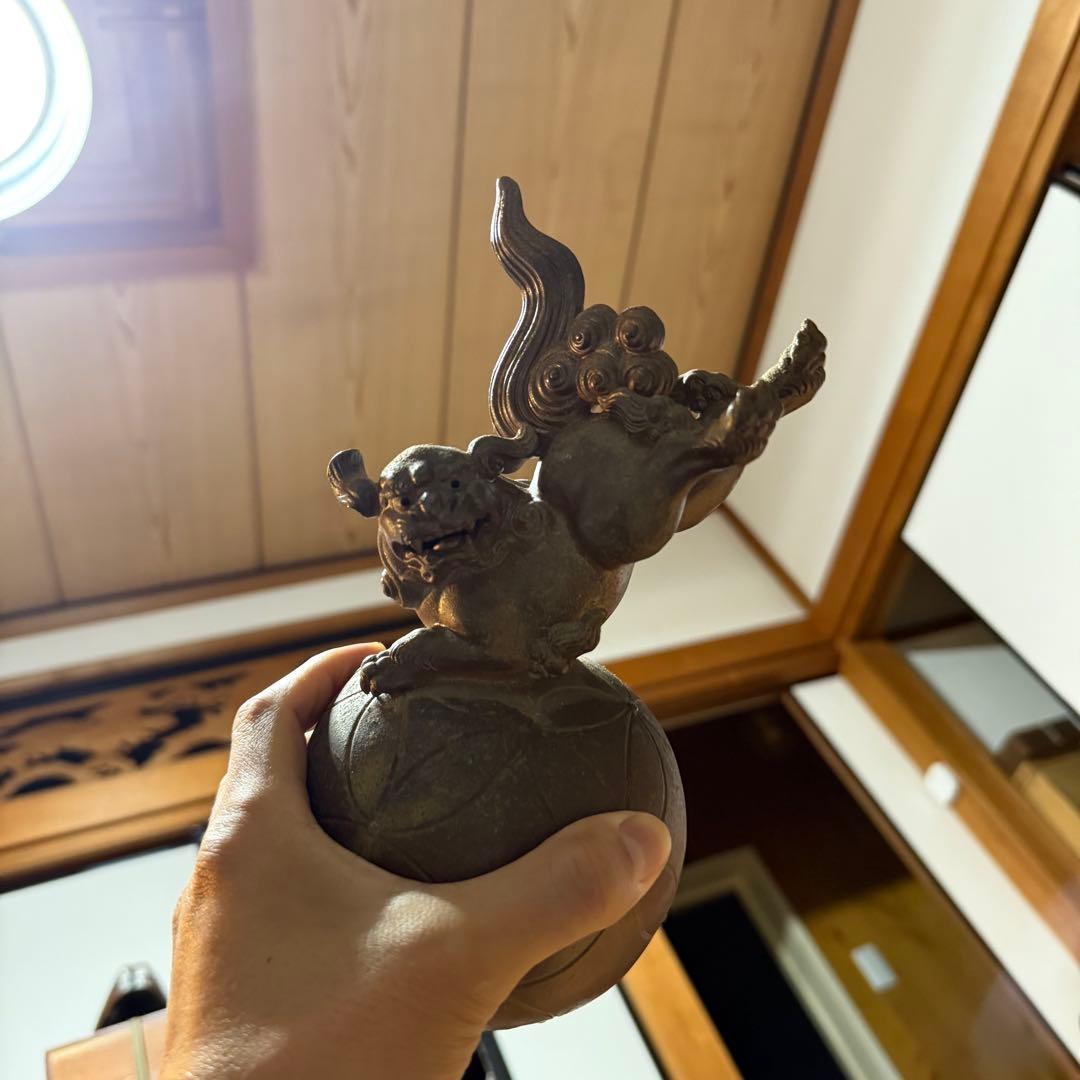 備前焼　獅子　共箱