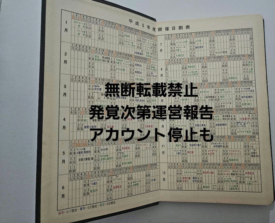 【激レア】絶版 JRA競馬手帳 1993年版 未使用