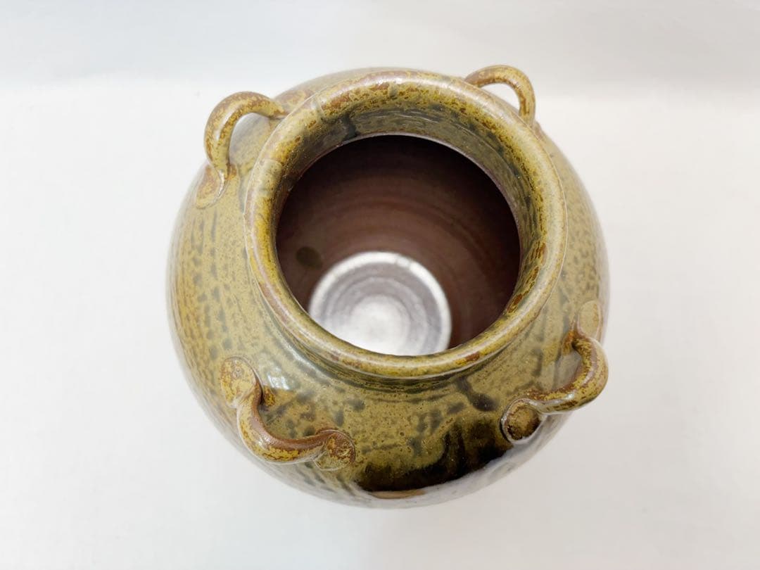 ほぼ未使用 茶道具 尾中窯 市野克明作 丹波焼 茶壺 飾壺 陶印 共箱