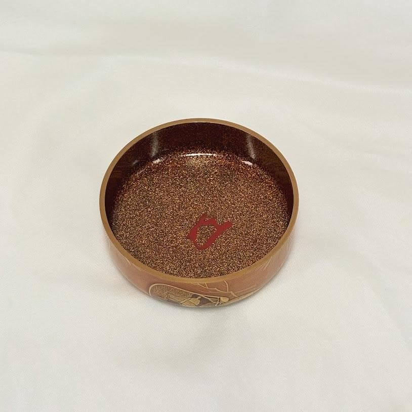 ゆりのはな　棗　一后一兆作　貝に松　盛上高蒔絵　専用箱付き　茶道具　H701