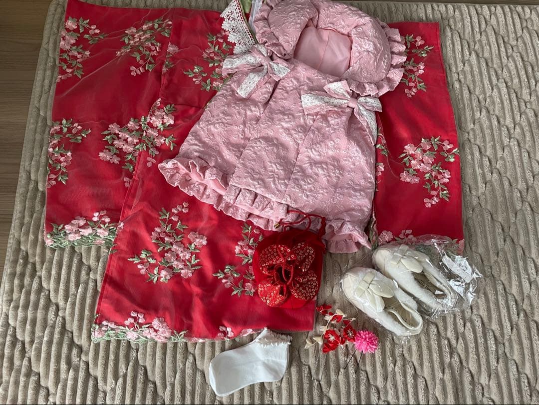 キャサリンコテージ　七五三　着物　スリッポン・バッグ・髪飾り・靴下セット