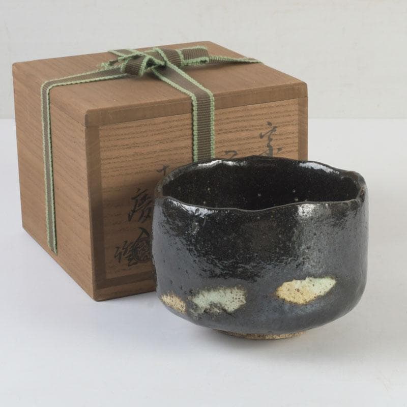 茶道具　楽吉左衛門　五代宗入作　黒楽茶碗　十一代　慶入極め箱　M　9828