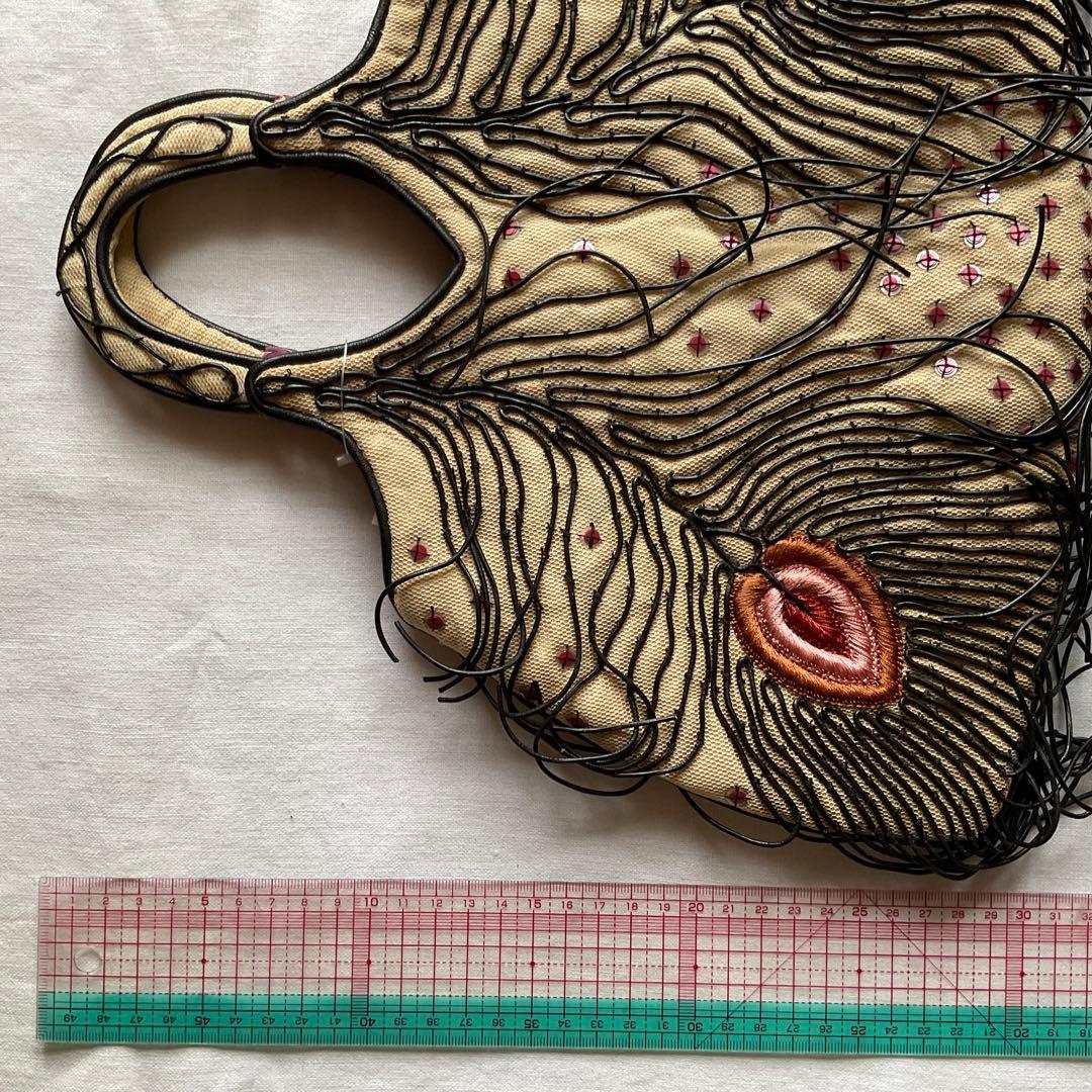 JAMIN PUESH孔雀の羽柄　刺繍バッグ【匿名配送】