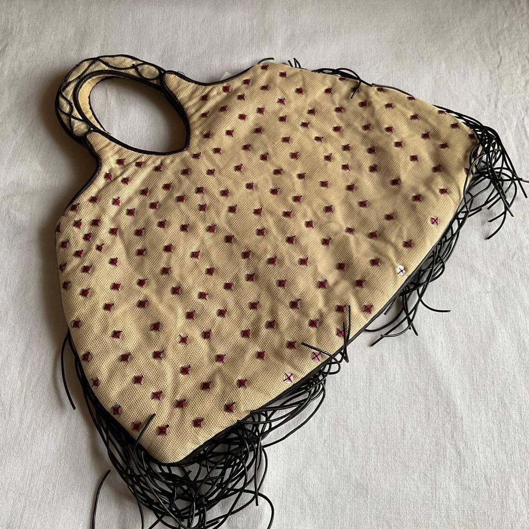 JAMIN PUESH孔雀の羽柄　刺繍バッグ【匿名配送】