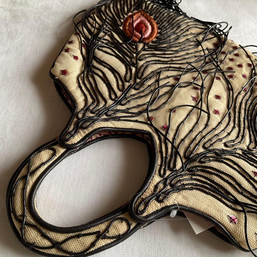 JAMIN PUESH孔雀の羽柄　刺繍バッグ【匿名配送】