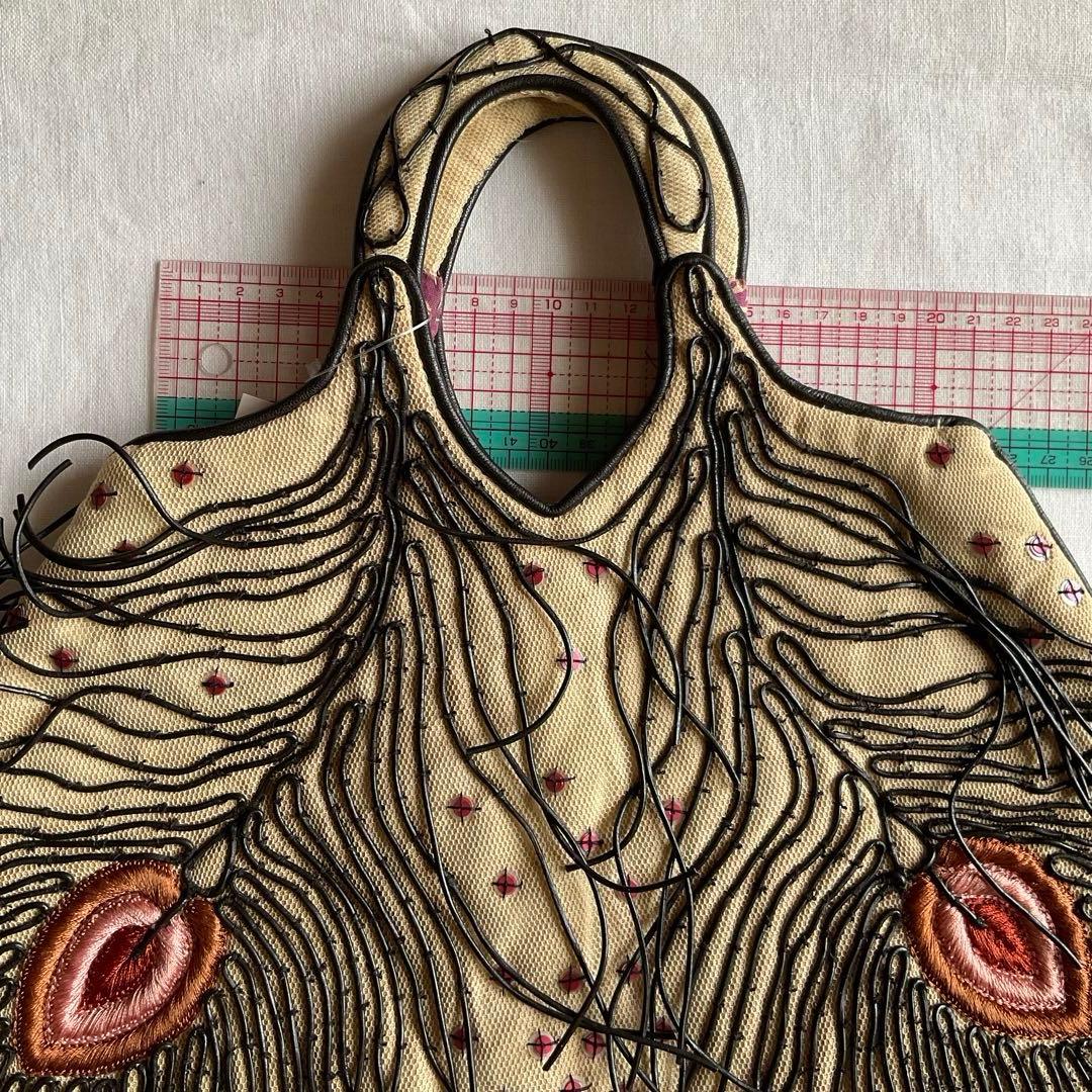 JAMIN PUESH孔雀の羽柄　刺繍バッグ【匿名配送】