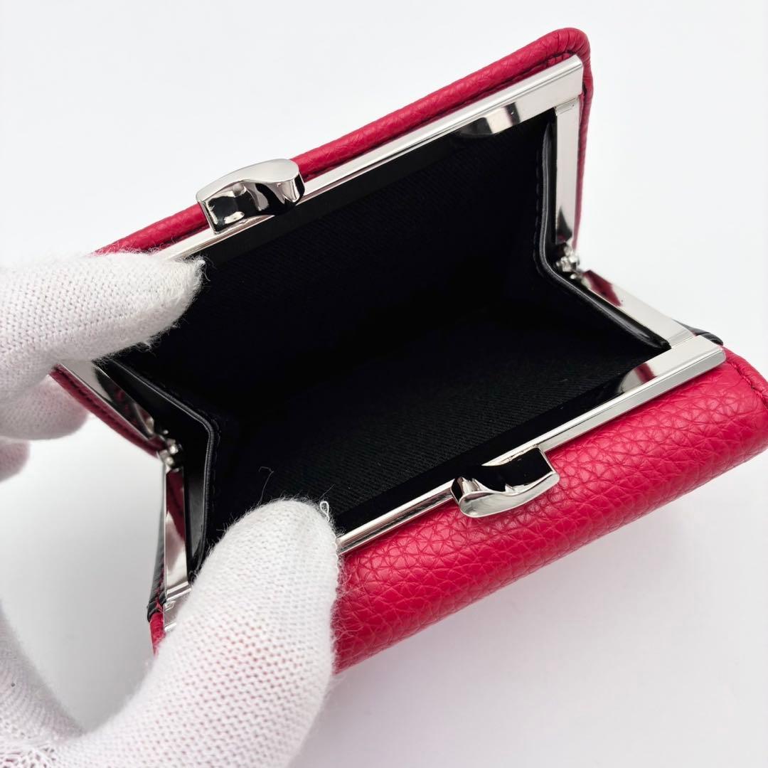 希少 新品 ヴィヴィアンウエストウッド 三つ折り財布 がま口 赤 メタルオーブ